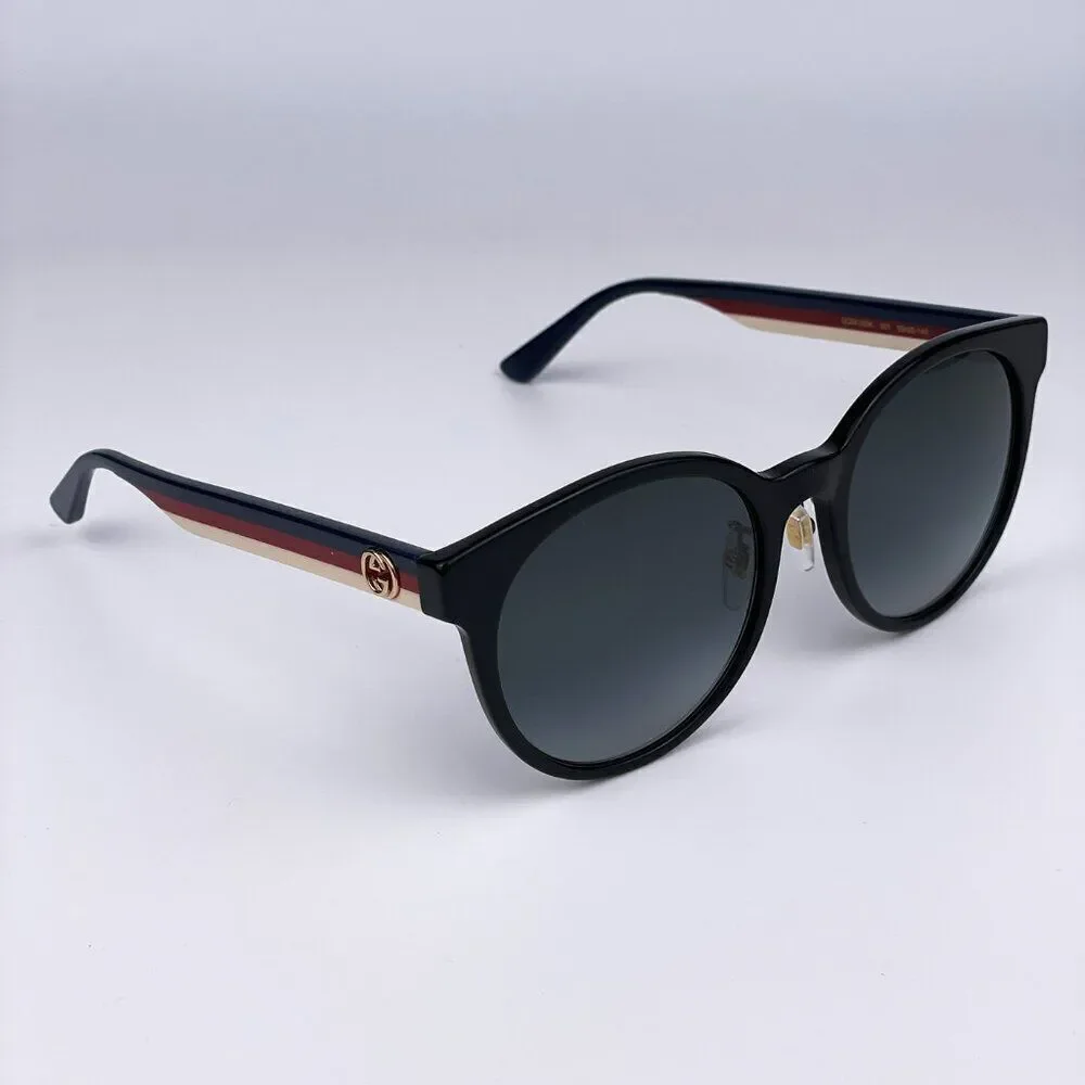 SALE! NEW Gucci GG0416SK LOGO 001 Black Grey Gradient Round Women Sunglasses - Picture 5 of 12